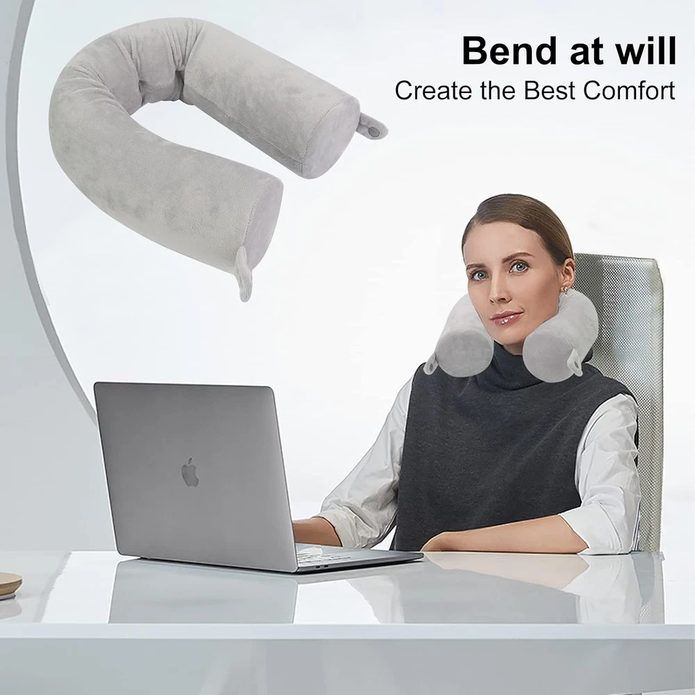 Travel Pillow-Twist Memory Foam Neck Waist Leg Support For Airplane Buses Trains