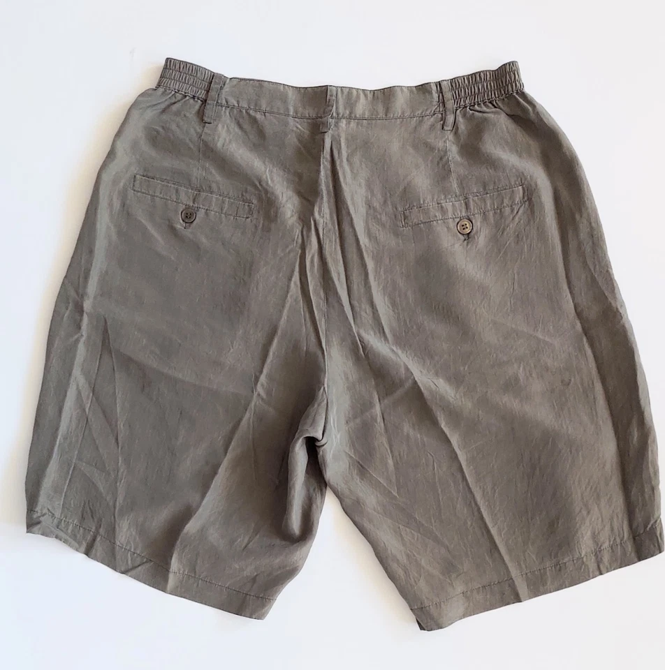 Pantalones cortos de golf Robert Stock para hombre verdes talla mediana 100 % seda Foto 4 de 4