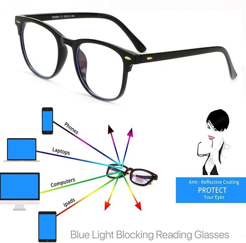 Blue Light Blocking Glasses Anti Computer Eyewear Gaming Eyestrain UV Spectacles - Picture 2 of 15