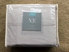 NEW NOBLE EXCELLENCE TWIN BEIGE SATEEN SHEET SET FLAT FITTED PILLOWCASE $69 RETL