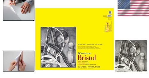 20 Sheets of 100lb Vellum Bristol Paper Pad - Ideal for Sketching & Blending - Picture 2 of 6