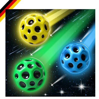 Jump Ball Moonball 3er Set aus PU 7 cm Hohe Sprungkraft für Spaß im Freien