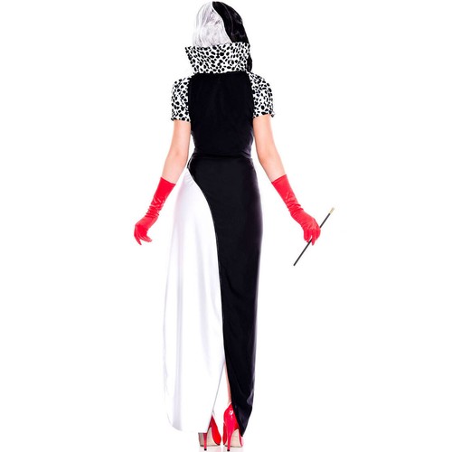 Sexy Women Cruella Dress Cosplay Witch Costumes Adult GAME Unifrom Clubwear - Picture 3 of 13