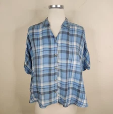 Holding Horses Plaid Button Up Shirt Small Halsey Boxy Loose Anthropologie