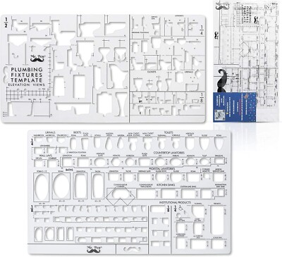 Mr. Pen Plumbing Template, Architectural Templates, Bathroom/Toilet  Template