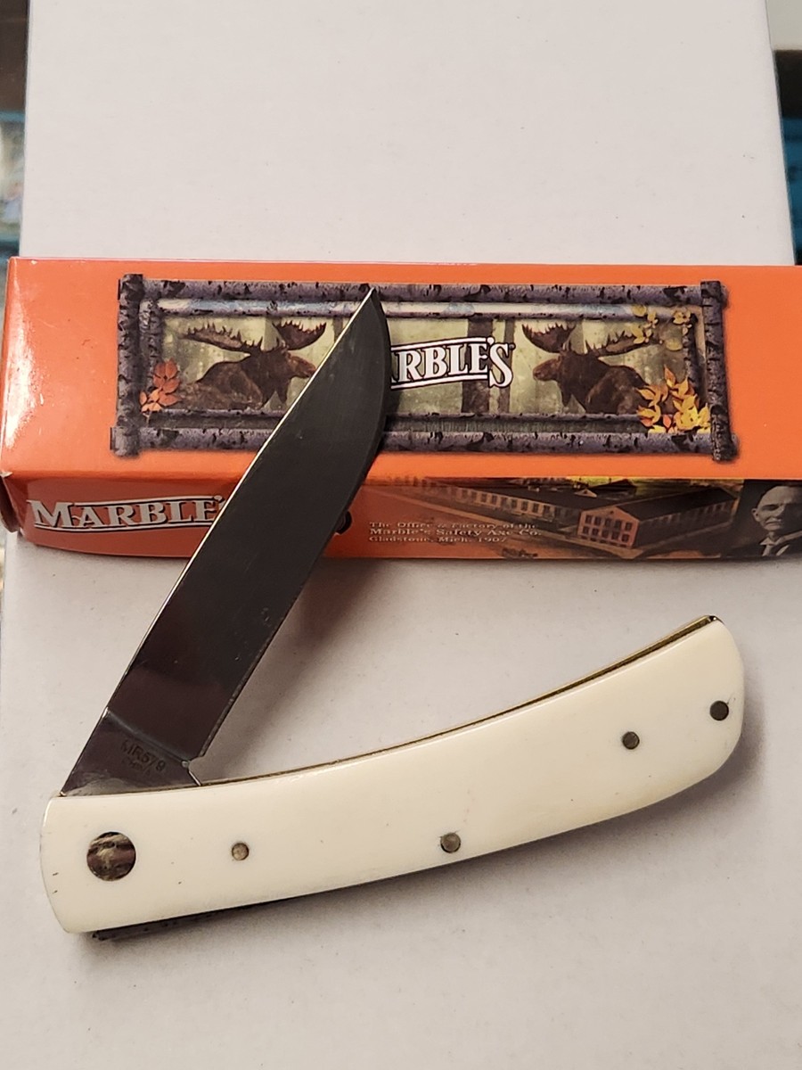 Marbles Sod Buster Jr. MR579 Smooth White Bone Veteran Knife Thank