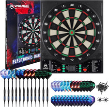 LED Electronic Dartboard with Auto-Scoring, 12 Darts 8-Player Mode