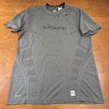 VINTAGE Nike Shirt Mens XL Gray Short Sleeve Pro Fitted Dri Fit Active SPARQ