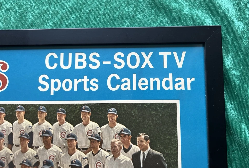 1966 Hamm’s Beer Chicago White Sox & Cubs Framed 20” x 28.5” Baseball Schedule - Image 3 of 4