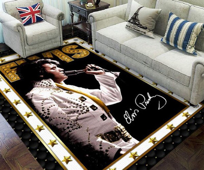 Merry Christmas Elvis Presley Rectangular Rug Carpet Gift Christmas