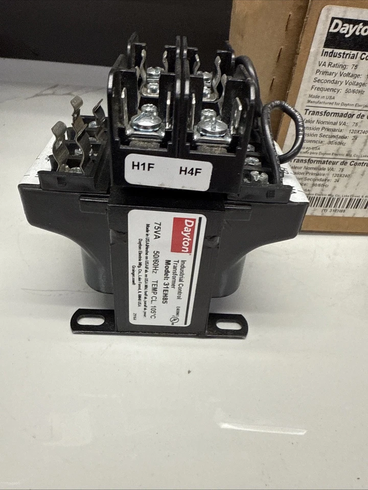 (NEW IN BOX) Dayton 31Eh85 Control Transformer, 75 Va, 55°C, 24V Ac, 120/240V Ac - Image 3 of 3