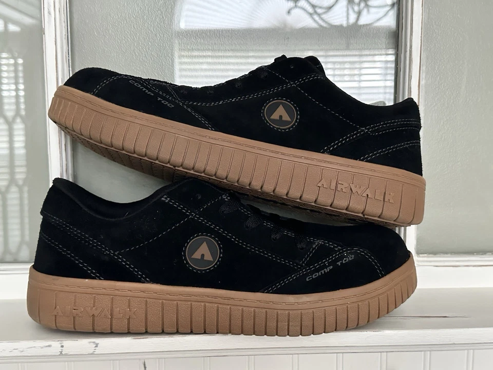 Airwalk Camino SD Puntera Compuesta Mujer Seguridad Zapatos de Trabajo Negro Gris Talla 10M NUEVO Foto 2 de 4