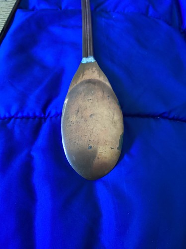 Primitive 15.75" Long Decorative Copper Spoon with Kissing Couple & Heart - Used - Picture 5 of 5