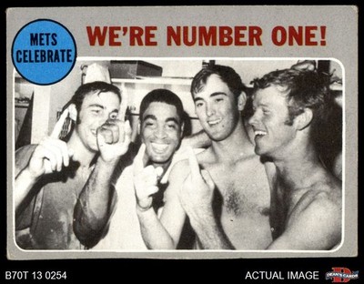 1970 Topps #198 Nolan Ryan 1969 NL Playoff - Summary - Mets Celebrate 3 - VG