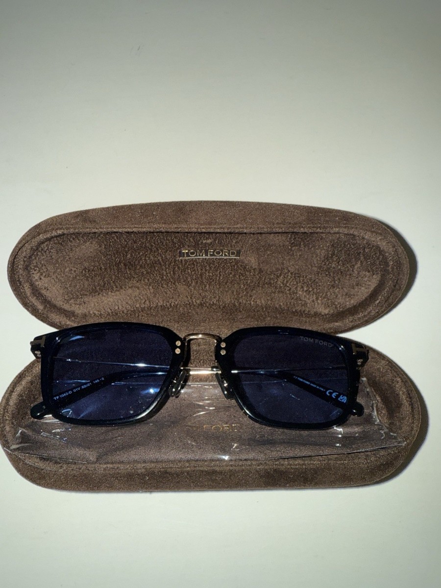 【OS】TOM FORD FT1042D 01A Tom Ford TF 1042-D Square Sunglasses Black Frame Blue Tinted