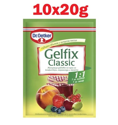 10x Dr.Oetker Gelfix Classic 1:1 Gelling Sugar for sweet jellies, jams, 20g