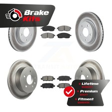 Front Rear Coated Brake Rotors Semi-Metallic Pad Kit For 2017-2019 Nissan Sentra