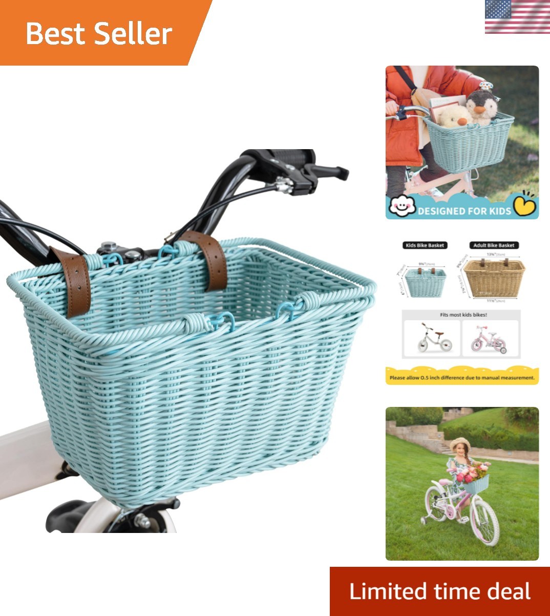 Bike Baskets For Kids, Small Wicker Bike Bask...