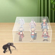 Clear Display Case Acrylic Show Box Dustproof 35*25*12cm for Collectibles Crafts