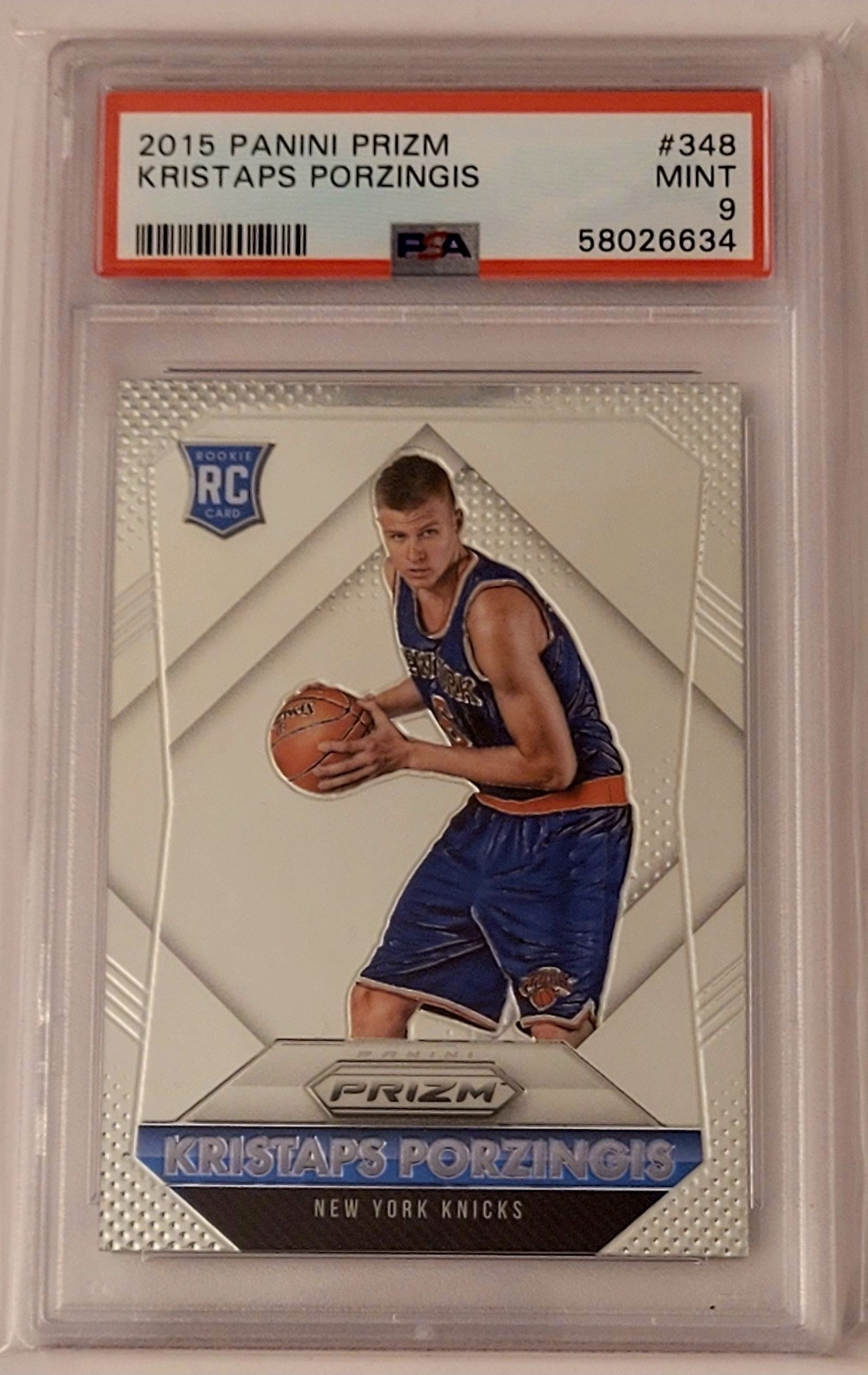 Kristaps Porzingis 2015 Panini Prizm RC #348 PSA 9 - Knicks  / Celtics / Hawks