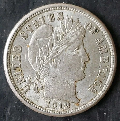 1912 10c Barber Silver Dime