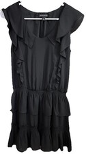 Banana Republic Black Ruffled Jumper Dress, Size X-Small
