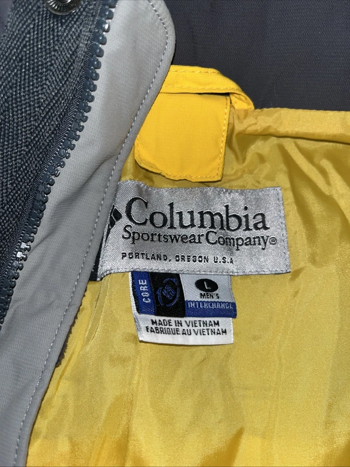 Columbia Men’s Fire Ridge Sportswear Jacket Yellow & Grey Size Large With Hood - Image 2 of 4
