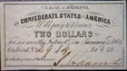 1861 CONFEDERATE Civil War $2 Interest Note Frm $50 Bond SUPER NICE CRISP CU  NR