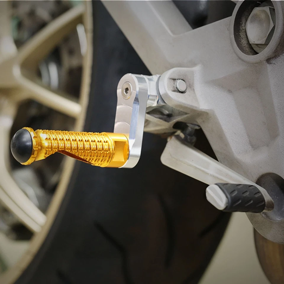 Clavijas de pie delanteras doradas elevables MPRO 1,5 pulgadas para Ducati Monster 900/es todo el año Foto 4 de 4