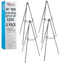 HeavyDuty Black Metal Display Easel Stand 66 Inch Adjustable 25 Lbs for Art Exh