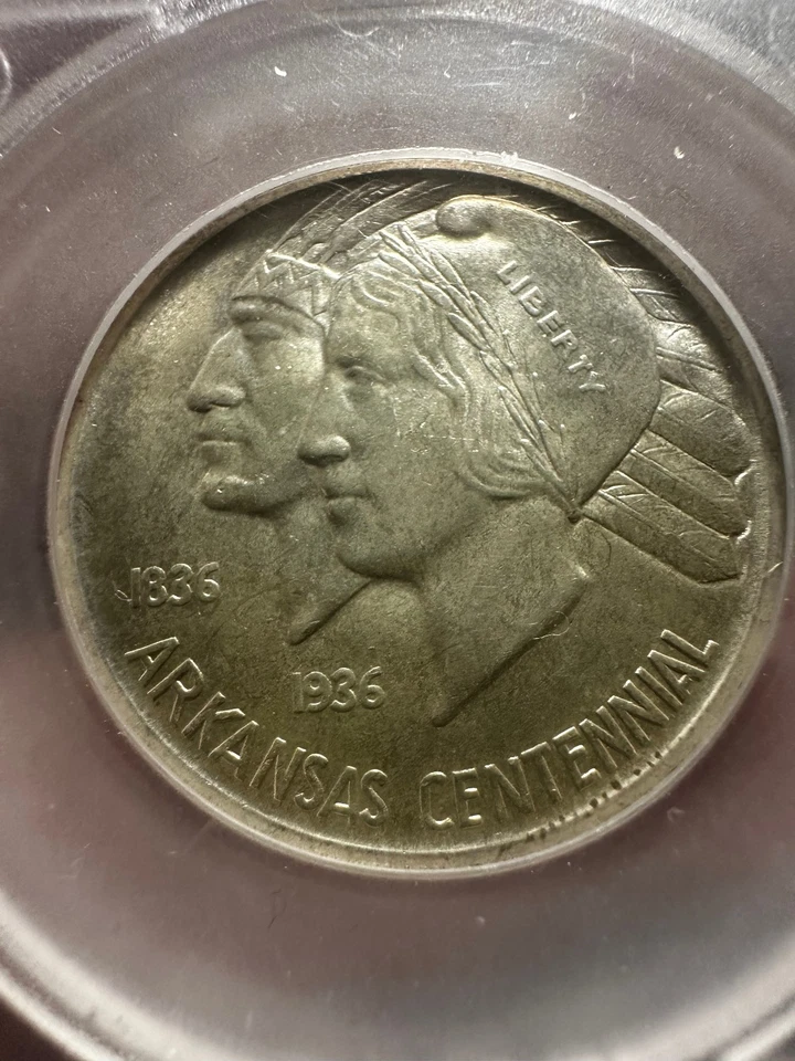 1936-S Arkansas Commemorative Half Dollar   Lot#966 - Image 4 of 4