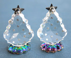 Lot of 4 Small Sparkly Crystal Glass Christmas Trees w/ Crystals — photo 7