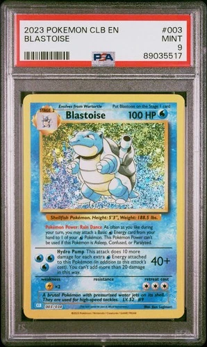 PSA 9 Blastoise 003/034 Trading Card Game Classic Collection Holo Graded