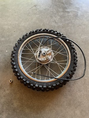 KAWASAKI KLX110 14'' FRONT WHEEL ASSY COMPLETE OEM, with drum brake (2002-2026)