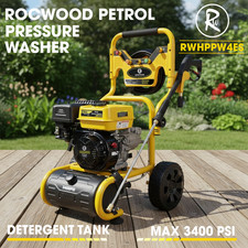 RocwooD Petrol Pressure Washer Max 3400 PSI 7HP Jet Power Recoil Start