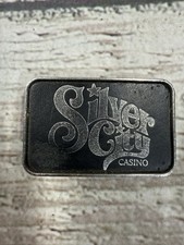 VTG Silver City Casino Las Vegas Travel Souvenir Metal Advertising Belt Buckle