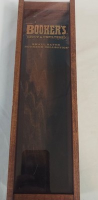 Bookers Bourbon Whiskey Wooden Box With Slide Lid Small Batch CollectIon