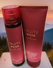 2 Pcs Set Bath  Body Works Fruity Musk Fine Fragrance Mist Body Spray  Cream
