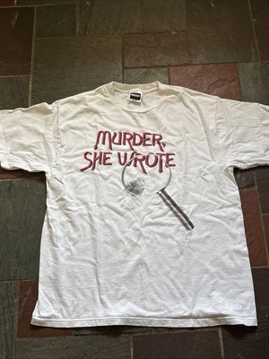 Vintage 1994 Tultex White Murder She Wrote Rare T Shirt Extra Large XL Fast S/H