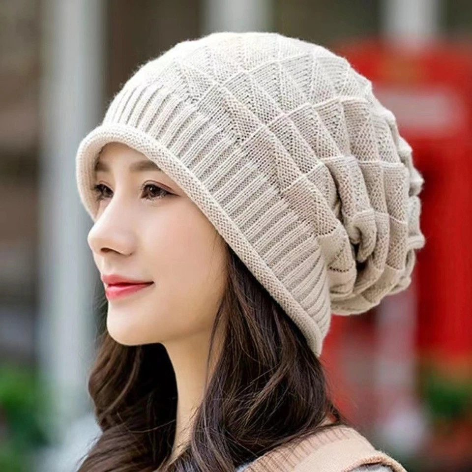 Women Knitted Hat Winter Beanie Soft Knitted Fabric Lightweight Polyester - Image 2 of 4