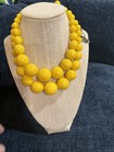 Retro 60's Yellow Lucite Beaded Genuine Lucite Tag Still There - NOS - New — photo 3