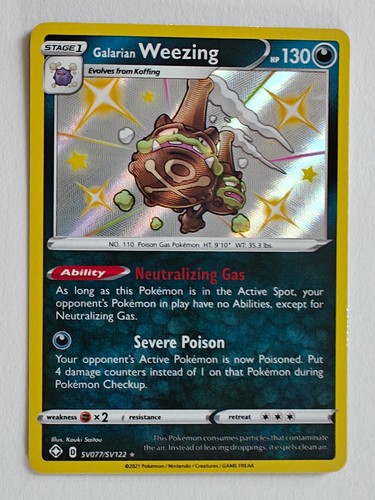 Galarian Weezing SV077/SV122 Shiny Holo Rare Shining Fates: Shiny Vault Pokemon