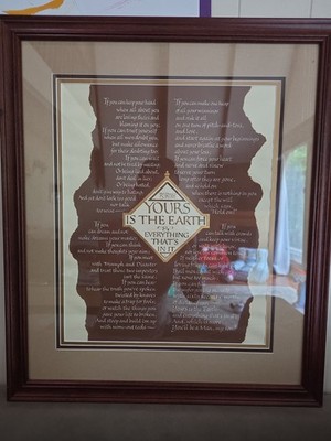  Framed Rudyard Kipling ''If'' Poem Art - Embossed & Hand-Tinted Gold (2006)