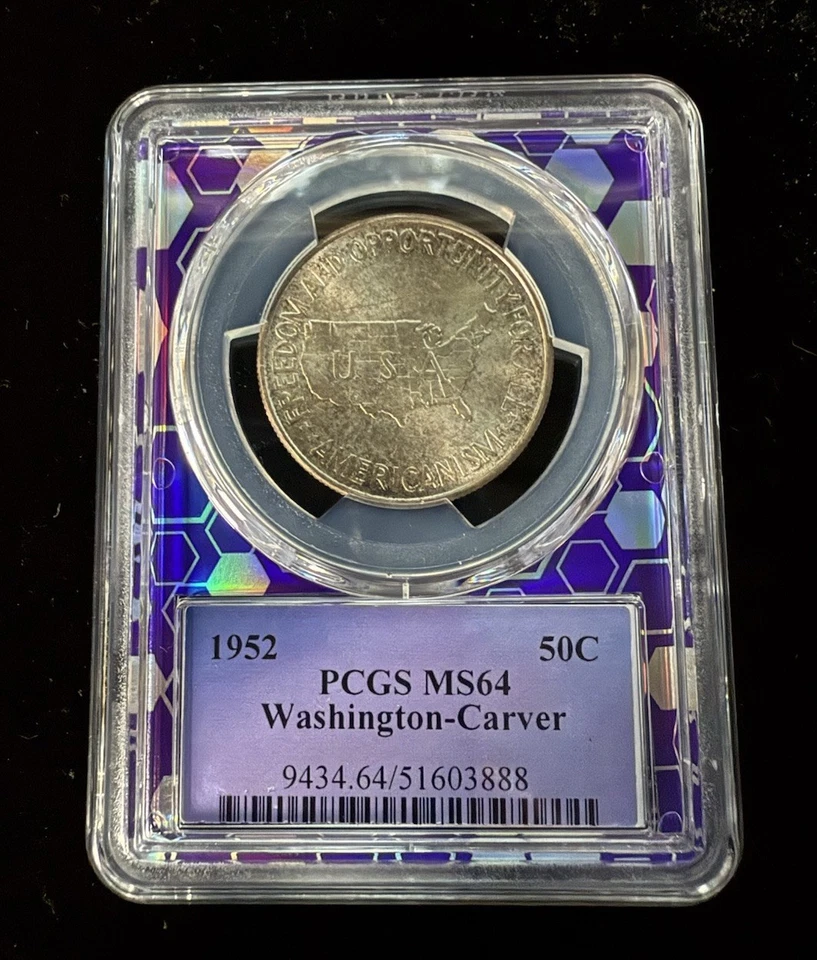 1952 Washington Carver Commem Half Dollar PCGS MS64 BERT Label! - Image 2 of 4
