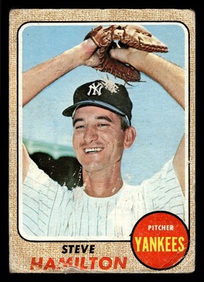 1968 Topps #496 Steve Hamilton - New York Yankees (High Number / Low Grade)