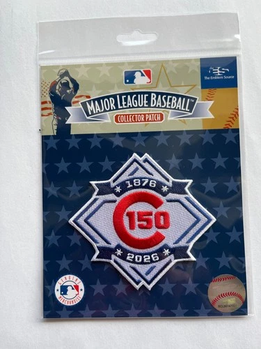 CHICAGO CUBS 150TH ANNIVERSARY PATCH 2026 MLB PLAYER JERSEY STYLE 4" NEW!