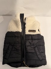 Timberland Unisex Sherpa Puffer Vest for Winter, Size 3/6M, Black White