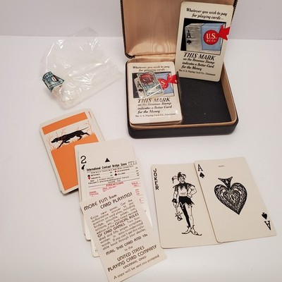 Vintage 1935 U.S. Playing Card Company (USPCC) Congress Bridge Deck Set With Dog
