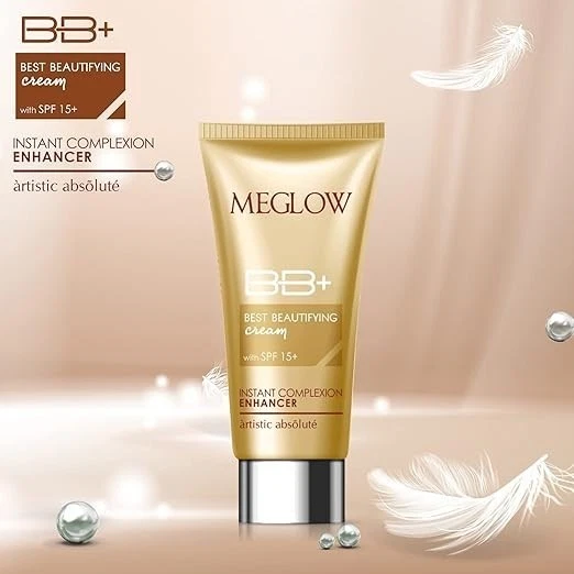 Meglow Best Beautifying BB+ Cream With SPF 15 (30g) + Rose Water Spray for... - Bild 2 von 4