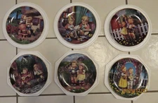 Set of Six (6) Danbury Mint M. J. Hummel Little Companions 8" Plates in Boxes